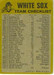 1974 Topps Team Checklists #6 Chicago White Sox back image