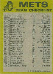 1974 Topps Team Checklists #16 New York Mets back image