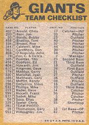 1974 Topps Team Checklists #22 San Francisco Giants back image