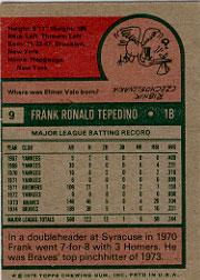 1975 Topps #9 Frank Tepedino back image