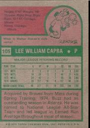 1975 Topps #105 Buzz Capra back image