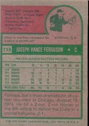 1975 Topps #115 Joe Ferguson back image