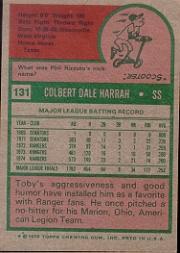 1975 Topps #131 Toby Harrah back image