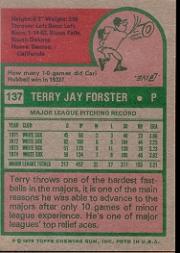 1975 Topps #137 Terry Forster back image