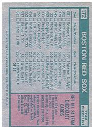 1975 Topps #172 Boston Red Sox CL/Darrell Johnson MG back image