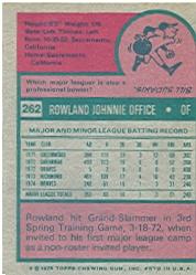 1975 Topps #262 Rowland Office RC back image