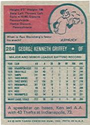 1975 Topps #284 Ken Griffey Sr. back image