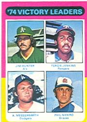 1975 Topps #310 Victory Leaders/Jim Hunter/Fergie Jenkins/Andy Messersmith/Phil Niekro