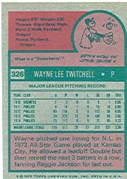 1975 Topps #326 Wayne Twitchell back image