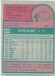1975 Topps #368 Vic Albury back image