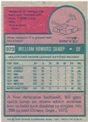 1975 Topps #373 Bill Sharp back image