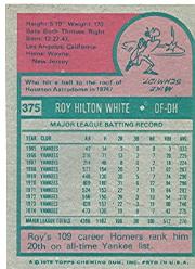 1975 Topps #375 Roy White back image