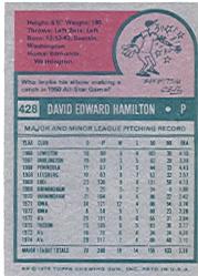 1975 Topps #428 Dave Hamilton back image