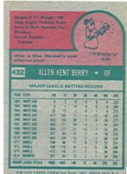1975 Topps #432 Ken Berry back image