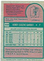 1975 Topps #444 Gene Garber back image