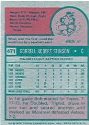 1975 Topps #471 Bob Stinson back image