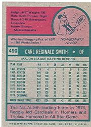 1975 Topps #490 Reggie Smith back image