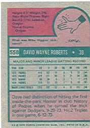 1975 Topps #558 Dave Roberts back image