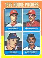 1975 Topps #621 Rookie Pitchers/John Denny RC/Rawly Eastwick RC/Jim Kern RC/Juan Veintidos RC