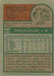 1975 Topps #628 Ron LeFlore RC back image