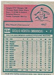 1975 Topps #634 Cy Acosta back image