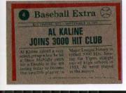 1975 Topps Mini #4 Al Kaline HL/3000 Hit Club back image