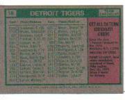 1975 Topps Mini #18 Detroit Tigers CL/Ralph Houk MG back image
