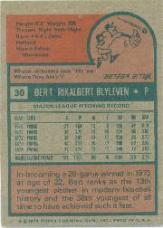 1975 Topps Mini #30 Bert Blyleven back image