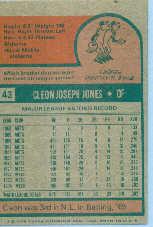 1975 Topps Mini #43 Cleon Jones back image