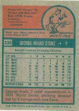 1975 Topps Mini #239 George Stone back image