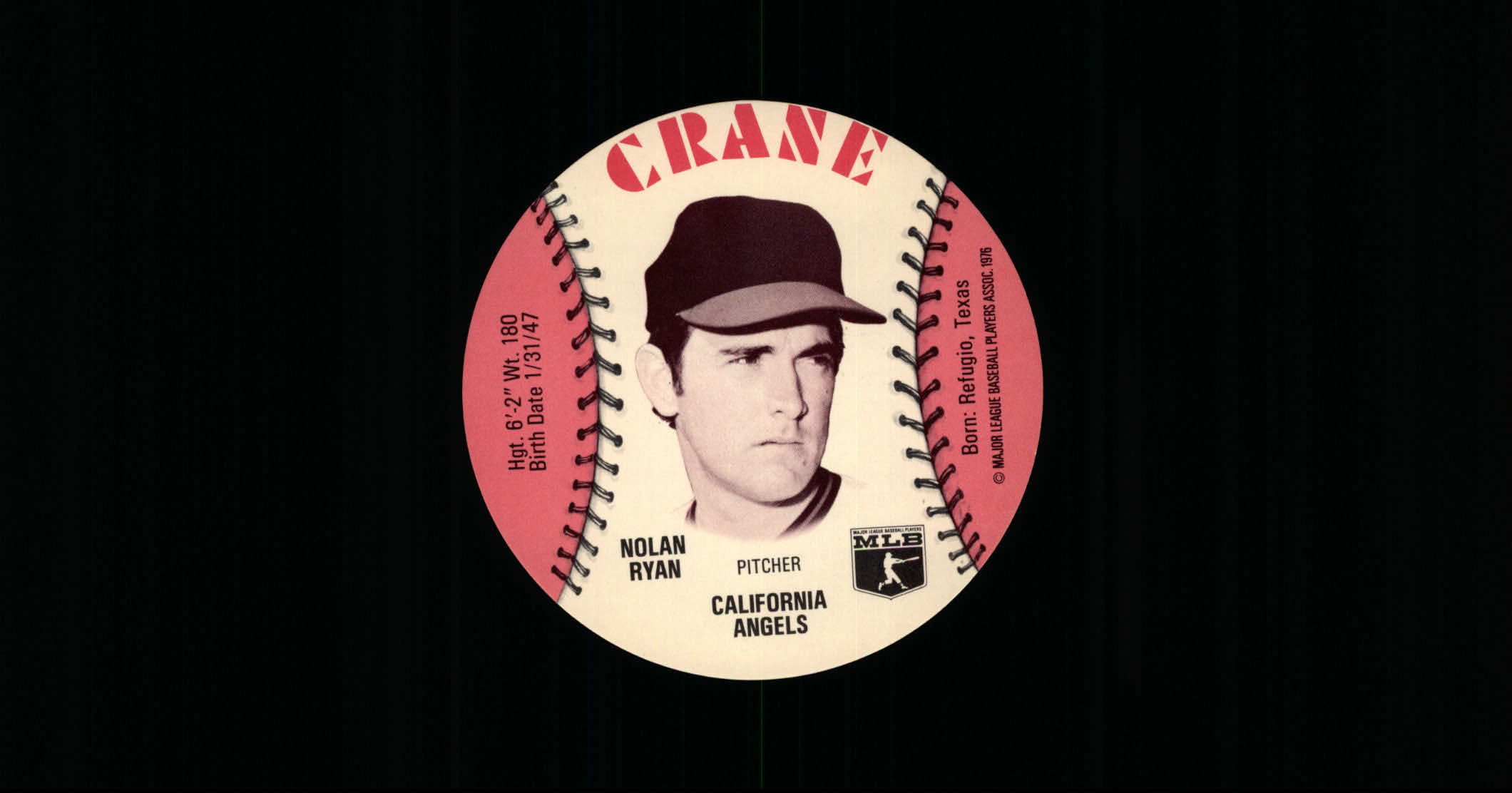 1976 Crane Discs #52 Nolan Ryan