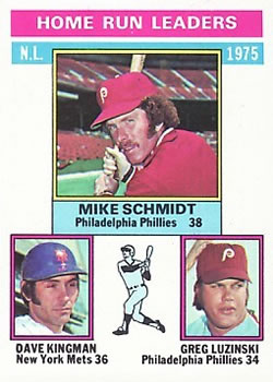 1976 Topps #193 NL Home Run Leaders/Mike Schmidt/Dave Kingman/Greg Luzinski