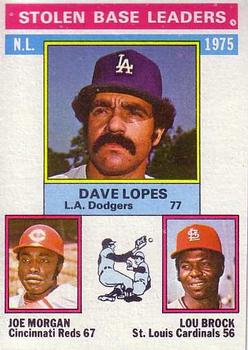 1976 Topps #197 NL Stolen Base Leaders/Dave Lopes/Joe Morgan/Lou Brock