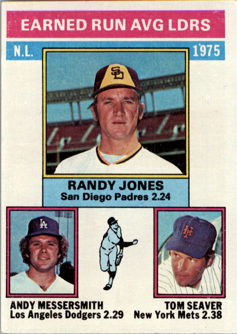 1976 Topps #201 NL ERA Leaders/Randy Jones/Andy Messersmith/Tom Seaver