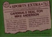 1976 Topps Traded #527T Mike Anderson back image