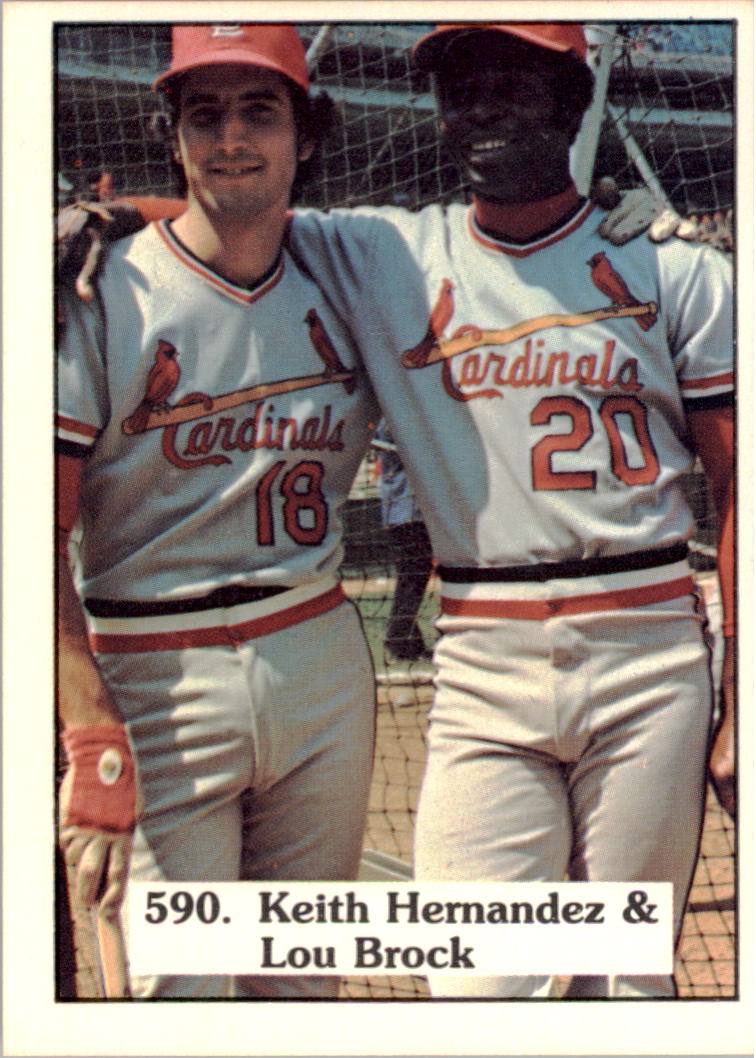 1976 SSPC #590 Keith Hernandez/Lou Brock CL