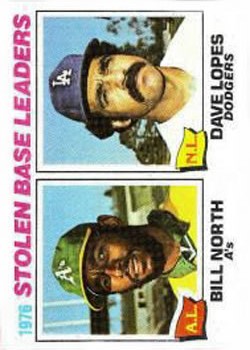 1977 Topps #4 Stolen Base Leaders/Bill North/Dave Lopes