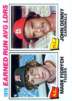 1977 Topps #7 ERA Leaders/Mark Fidrych/John Denny