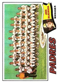 1977 Topps #134 San Diego Padres CL/John McNamara MG
