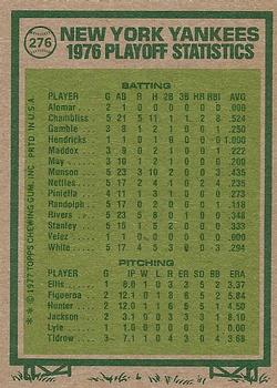 1977 Topps #276 AL Championship/Chris Chambliss back image