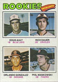 1977 Topps #477 Rookie Infielders/Doug Ault RC/Rich Dauer RC/Orlando Gonzalez RC/Phil Mankowski RC