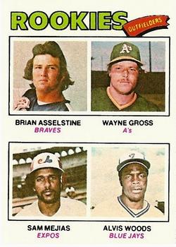 1977 Topps #479 Rookie Outfielders/Brian Asselstine RC/Wayne Gross RC/Sam Mejias RC/Alvis Woods RC