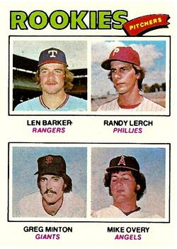 1977 Topps #489 Rookie Pitchers/Len Barker RC/Randy Lerch/Greg Minton RC/Mike Overy RC