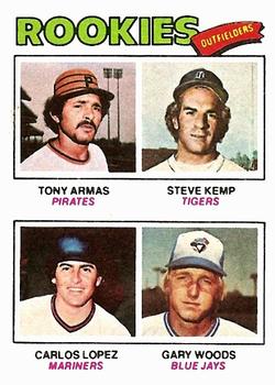 1977 Topps #492 Rookie Outfielders/Tony Armas RC/Steve Kemp RC/Carlos Lopez RC/Gary Woods RC
