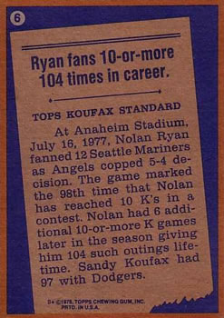 Topps | Toys | 978 Topps Baseball Nolan Ryan Record Breaker Angels