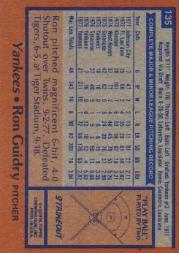 1978 Topps #135 Ron Guidry DP back image