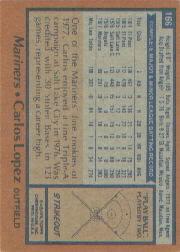1978 Topps #166 Carlos Lopez back image