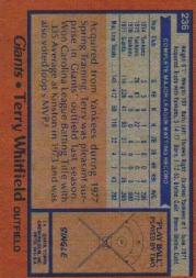 1978 Topps #236 Terry Whitfield back image