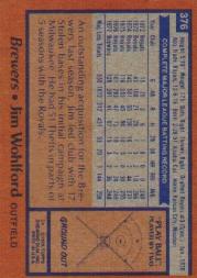 1978 Topps #376 Jim Wohlford back image