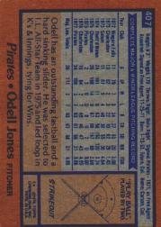 1978 Topps #407 Odell Jones RC back image